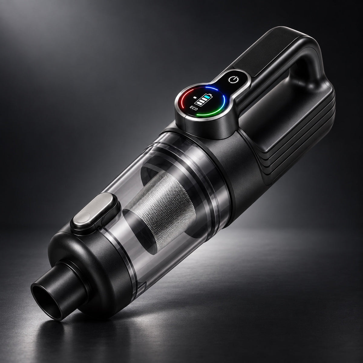 Cordless Handheld Vacuum on dark studio background