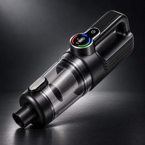 Cordless Handheld Vacuum on dark studio background