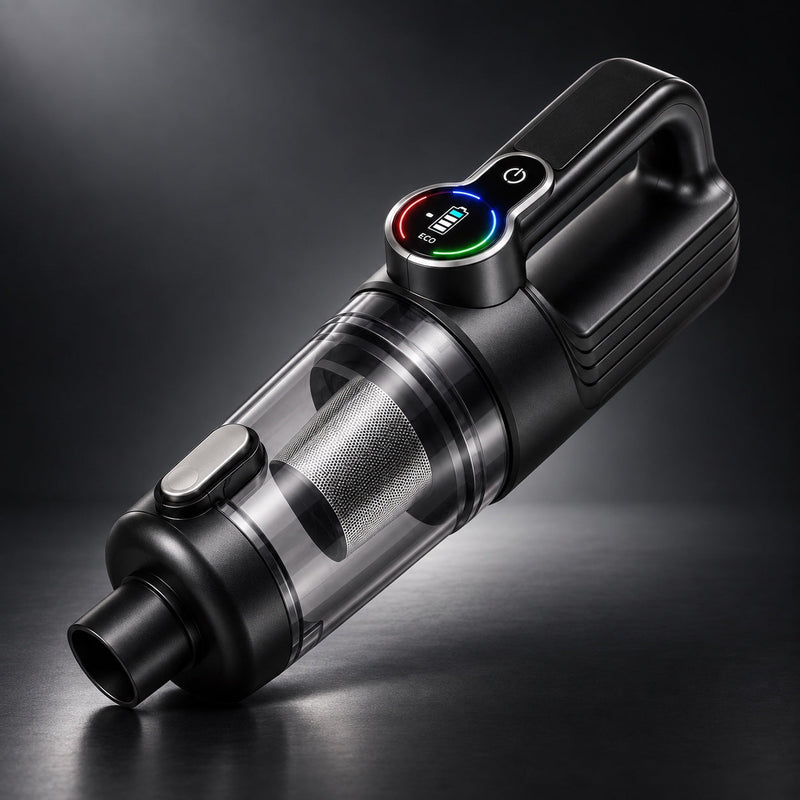 Cordless Handheld Vacuum on dark studio background